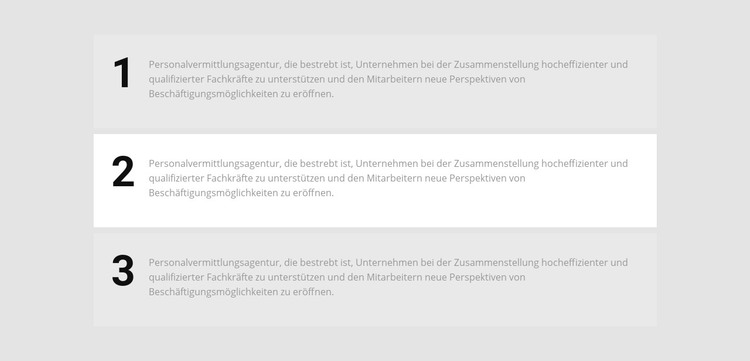 Drei Schritte auf dem Weg HTML-Vorlage