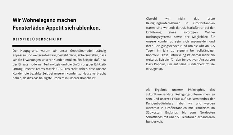 Viel Text in zwei Spalten Website Builder-Vorlagen