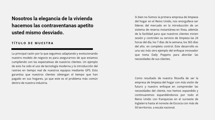 Mucho texto en dos columnas Diseño de páginas web