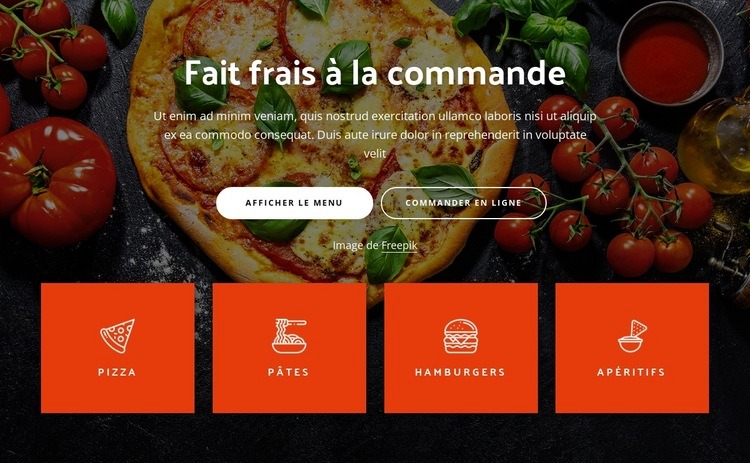 Fait frais sur commande Créateur de site Web HTML