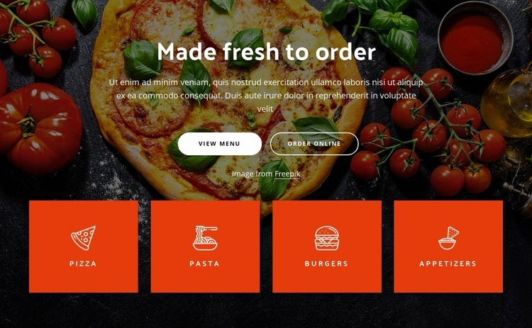 Made fresh to order Homepage Design