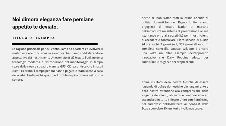 Tanto testo in due colonne Tema WordPress