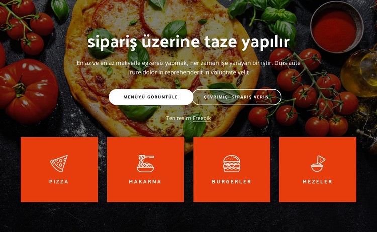 Sipariş üzerine taze yapıldı CSS Şablonu