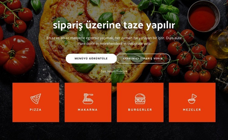 Sipariş üzerine taze yapıldı HTML5 Şablonu