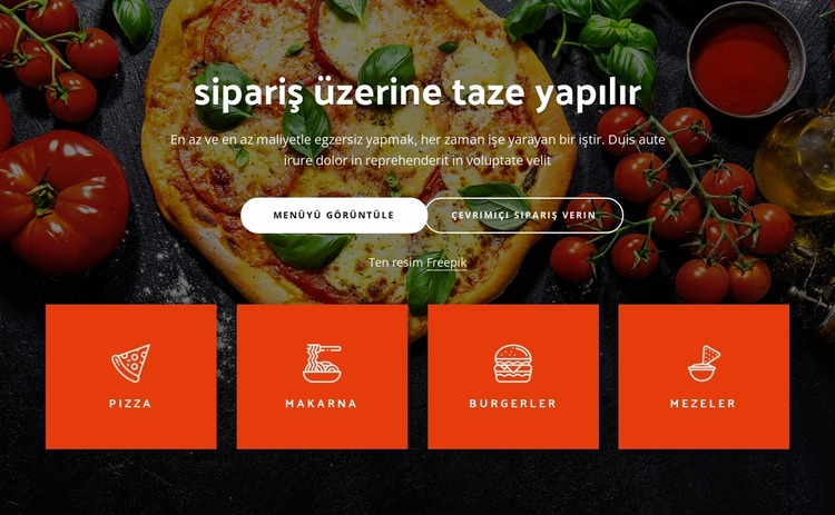 Sipariş üzerine taze yapıldı Joomla Şablonu