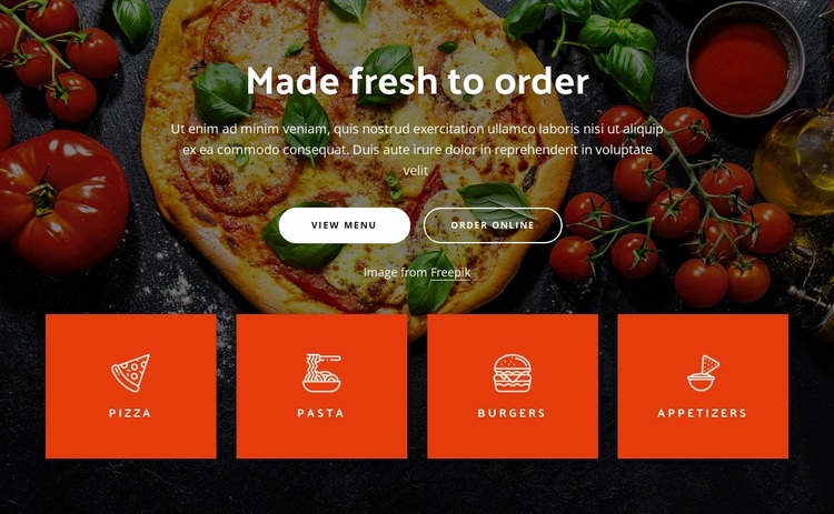 Made fresh to order Website Design