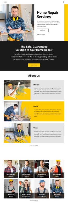 Free HTML5 For Quality Handyman Service