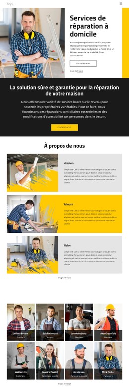 HTML5 Gratuit Pour Service De Bricolage De Qualité