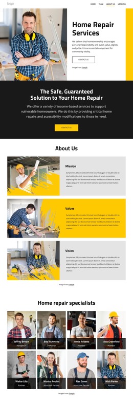 Quality handyman service - Website Template by Nicepage