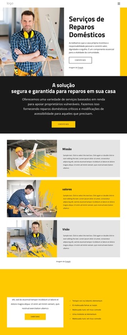 Serviço De Mão De Obra De Qualidade - Modelo De Site Simples