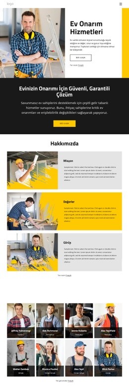 Herhangi Bir Cihaz Için HTML5 Şablonu Kaliteli Tamirci Hizmeti