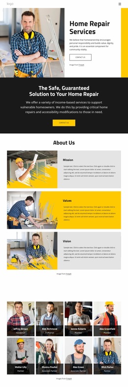 Quality Handyman Service Website Builder Templates