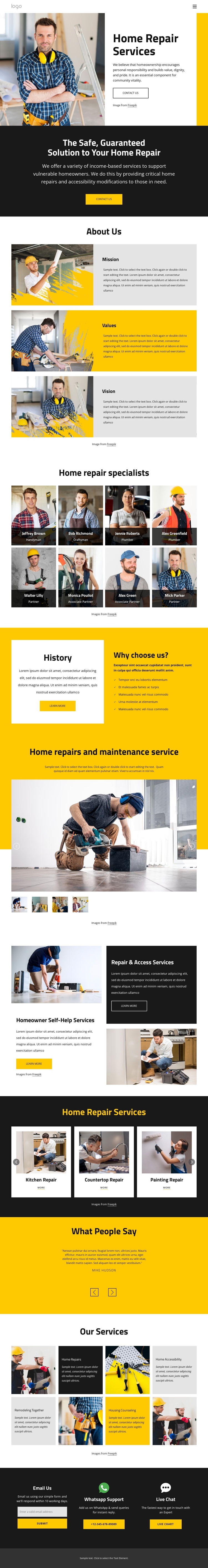 Quality handyman service Website Builder Software