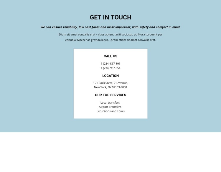Contact information CSS Template