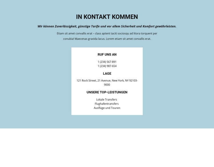 Kontaktinformation Joomla Vorlage