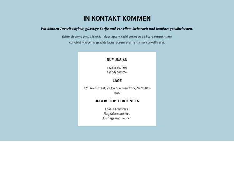 Kontaktinformation WordPress-Theme