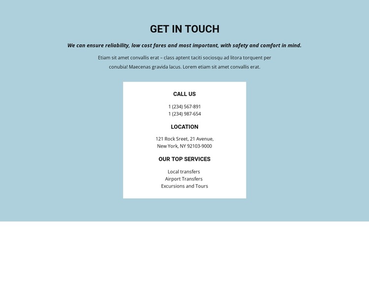 Contact information HTML5 Template