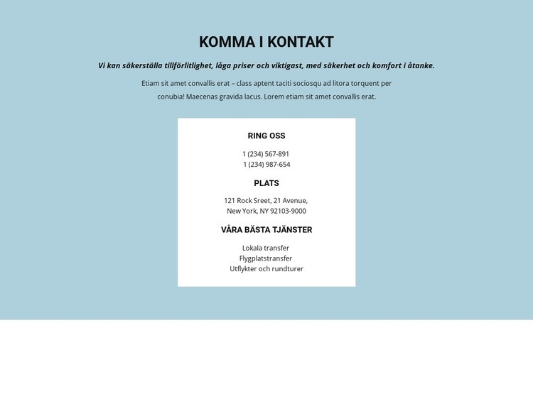 Kontaktinformation CSS -mall