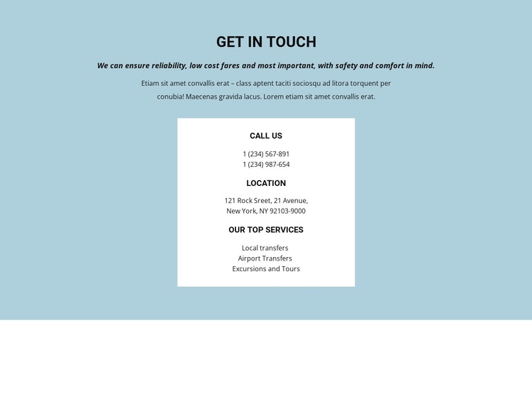 Contact information Template