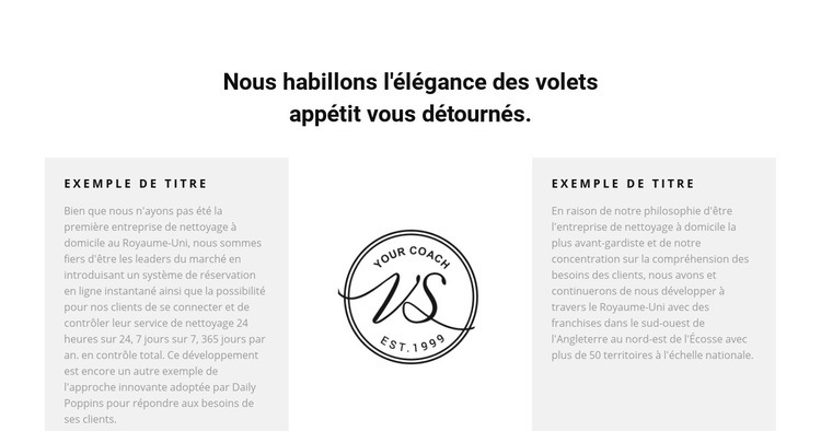 Deux colonnes de texte et logo Modèle d'une page