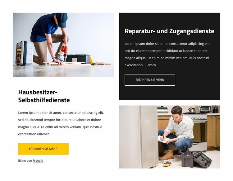 Reparatur- und Zugangsdienste HTML Website Builder