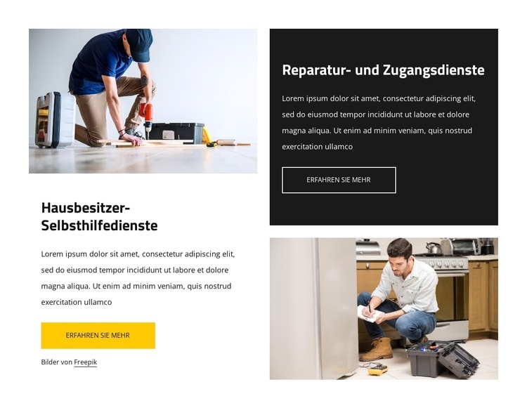 Reparatur- und Zugangsdienste Website-Modell