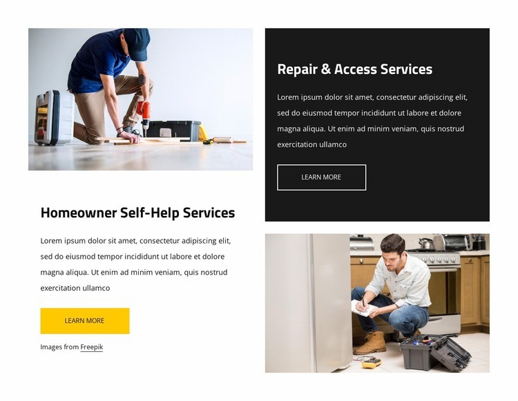 Repair and accecess services Homepage Design