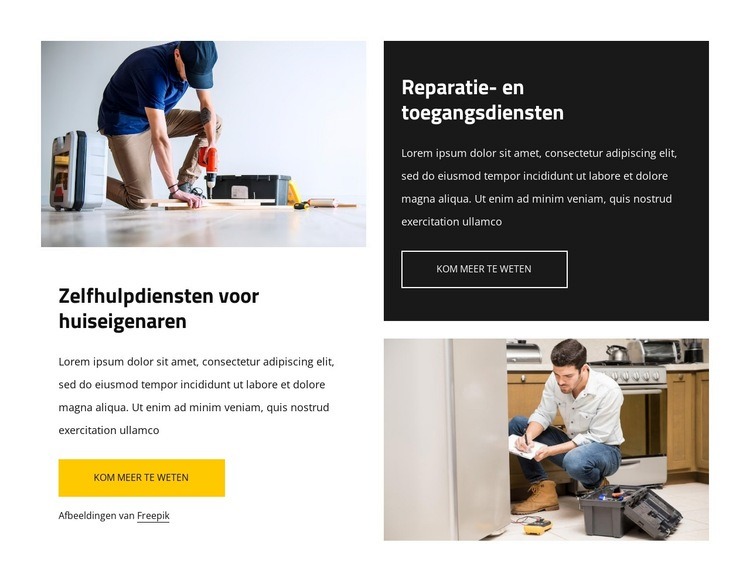 Reparatie- en toegangsdiensten Bestemmingspagina