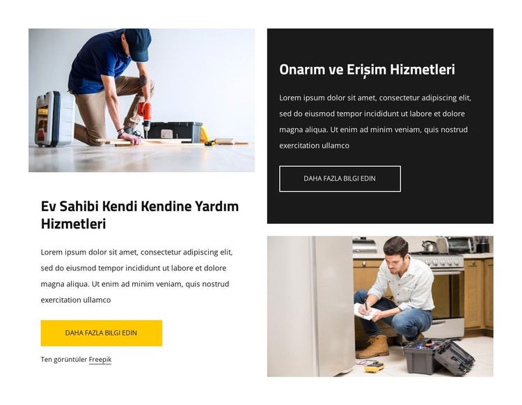 Onarım ve erişim hizmetleri CSS Şablonu