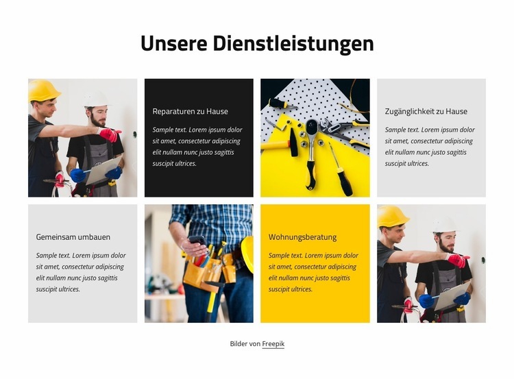 Reparaturdienste Website-Modell