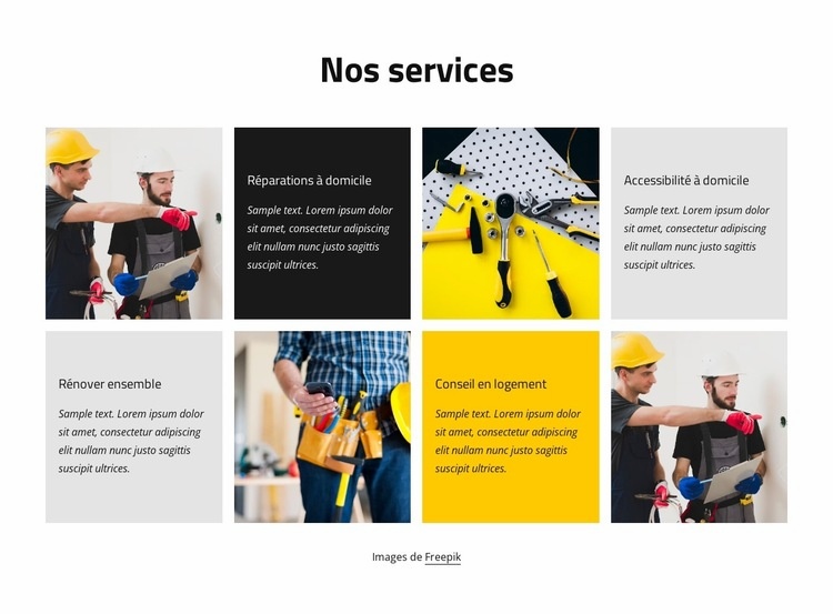 Services de réparation Modèles de constructeur de sites Web