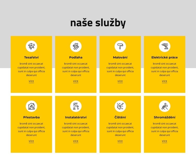 Nabízíme různé služby založené na příjmu Šablona