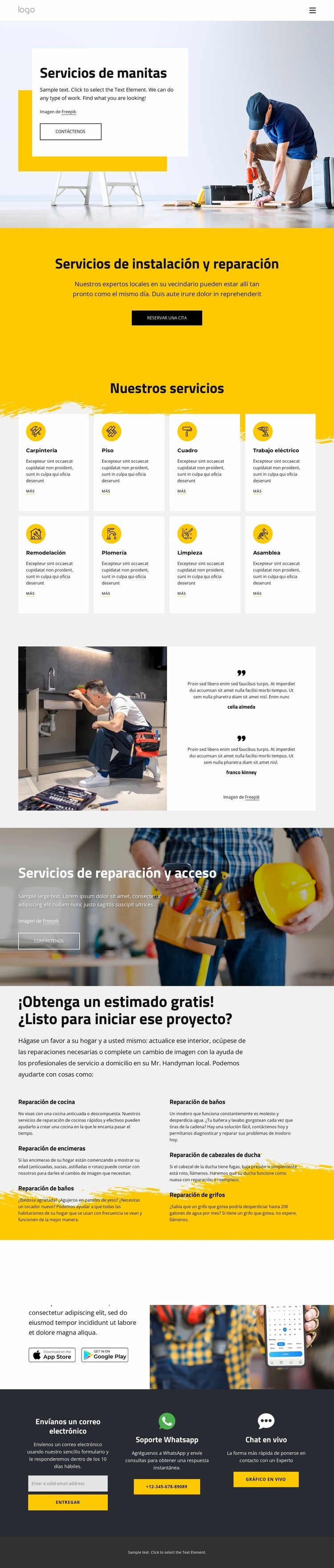 Servicios de manitas Creador de sitios web HTML