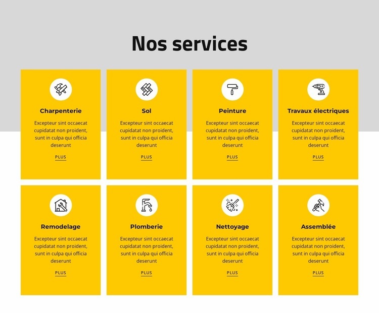 Nous offrons une variété de services basés sur le revenu Maquette de site Web