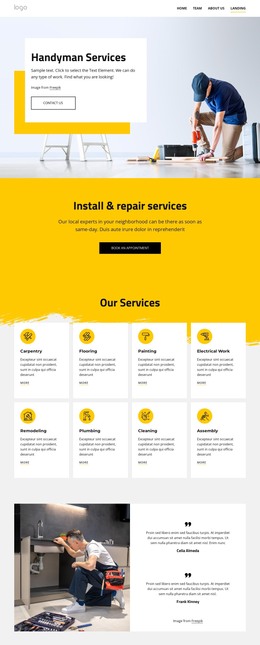 Handyman services Website Template by Nicepage