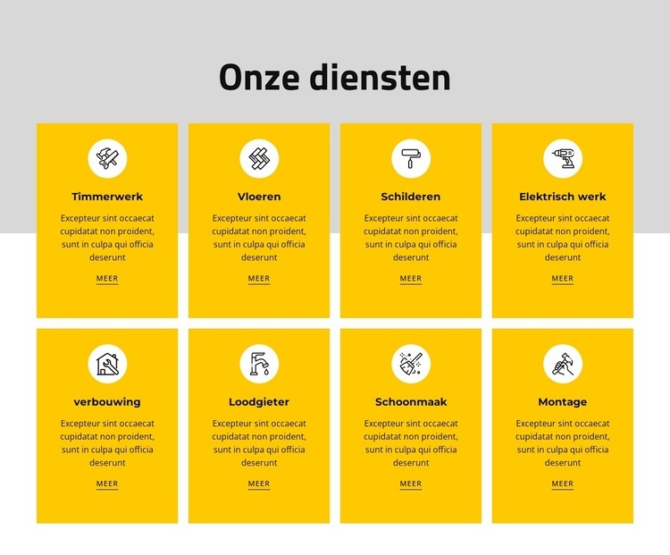 Wij bieden verschillende inkomensafhankelijke diensten aan Website mockup