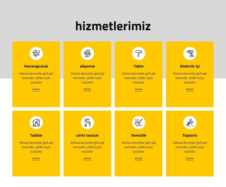 Çeşitli gelire dayalı hizmetler sunuyoruz Html Web Sitesi Oluşturucu