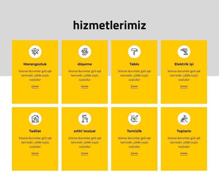 Çeşitli gelire dayalı hizmetler sunuyoruz Web Sitesi Şablonu