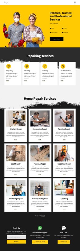 Page Website For Handyman Services And Home Repair