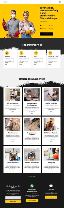 Handwerkerdienste Und Hausreparaturen Website-Design