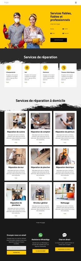 Services De Bricolage Et Réparation À Domicile - Modèle De Page HTML
