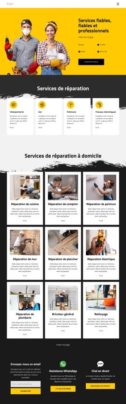 Services De Bricolage Et Réparation À Domicile – Modèle HTML5 Prêt À L'Emploi