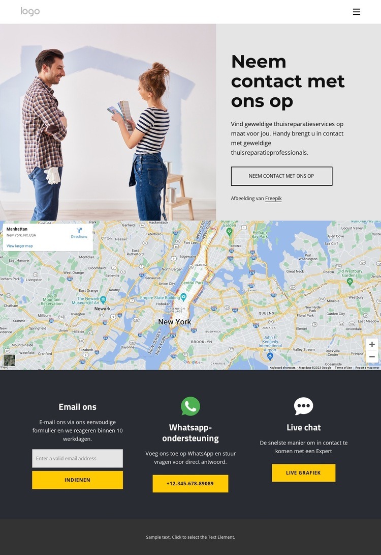 Toiletreparatie, hordeurreparatie en meer HTML5-sjabloon