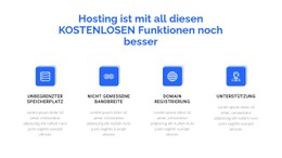 Responsive HTML Für 4 Hosting-Funktionen