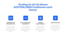 4 Hosting-Funktionen - Zielseitenvorlage