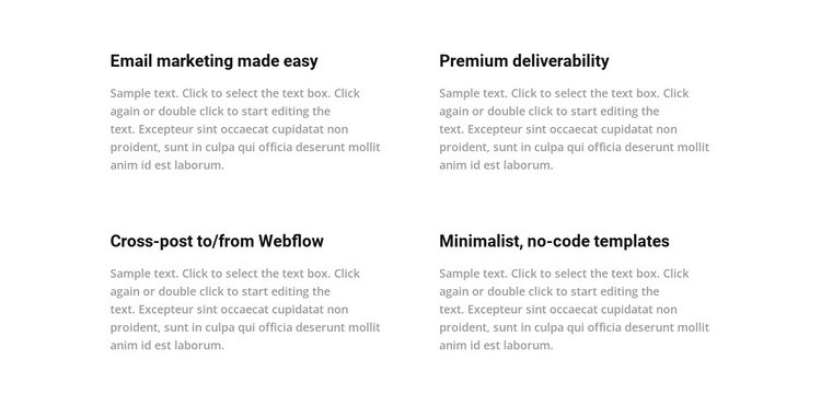 4 cells Elementor Template Alternative