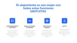 4 Características De Alojamiento - Plantilla De Maqueta De Sitio Web