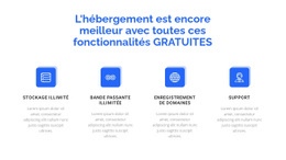 4 Fonctionnalités D'Hébergement - Modèle De Maquette De Site Web