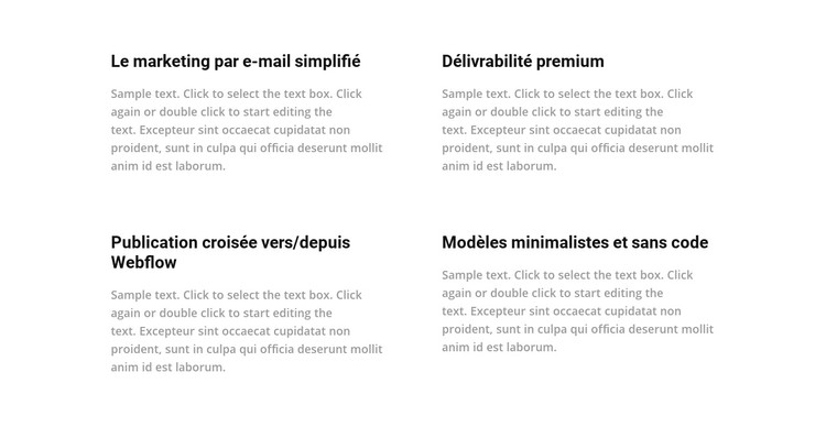 4 cellules Modèle CSS