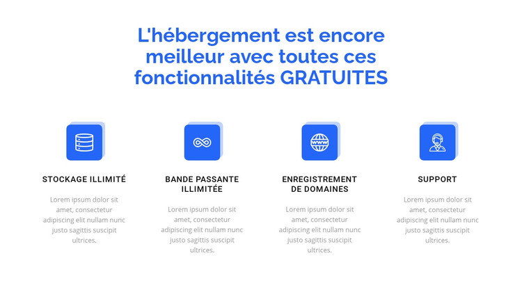 4 fonctionnalités d'hébergement Modèle HTML